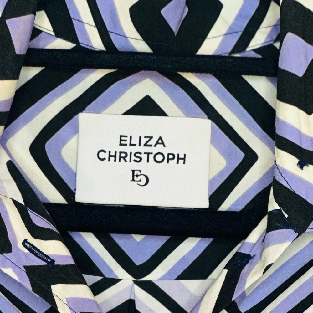PENDO GEOMETRIC COTTON POPLIN
SHIRTDRESS IN LILAC - Picture 4 of 9